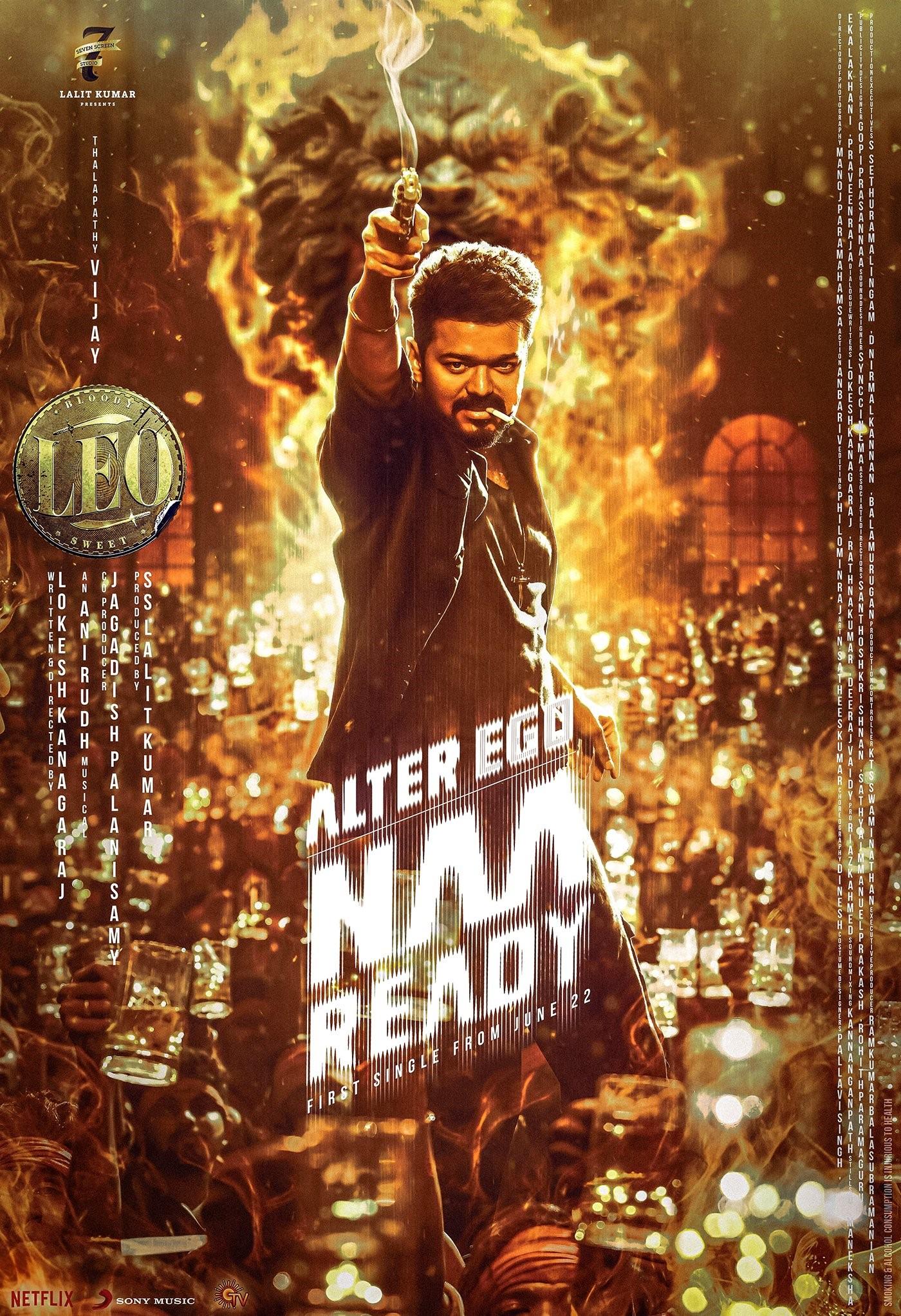 Leo first single titled Naa Ready! New poster feat. Vijay Tamil Movie